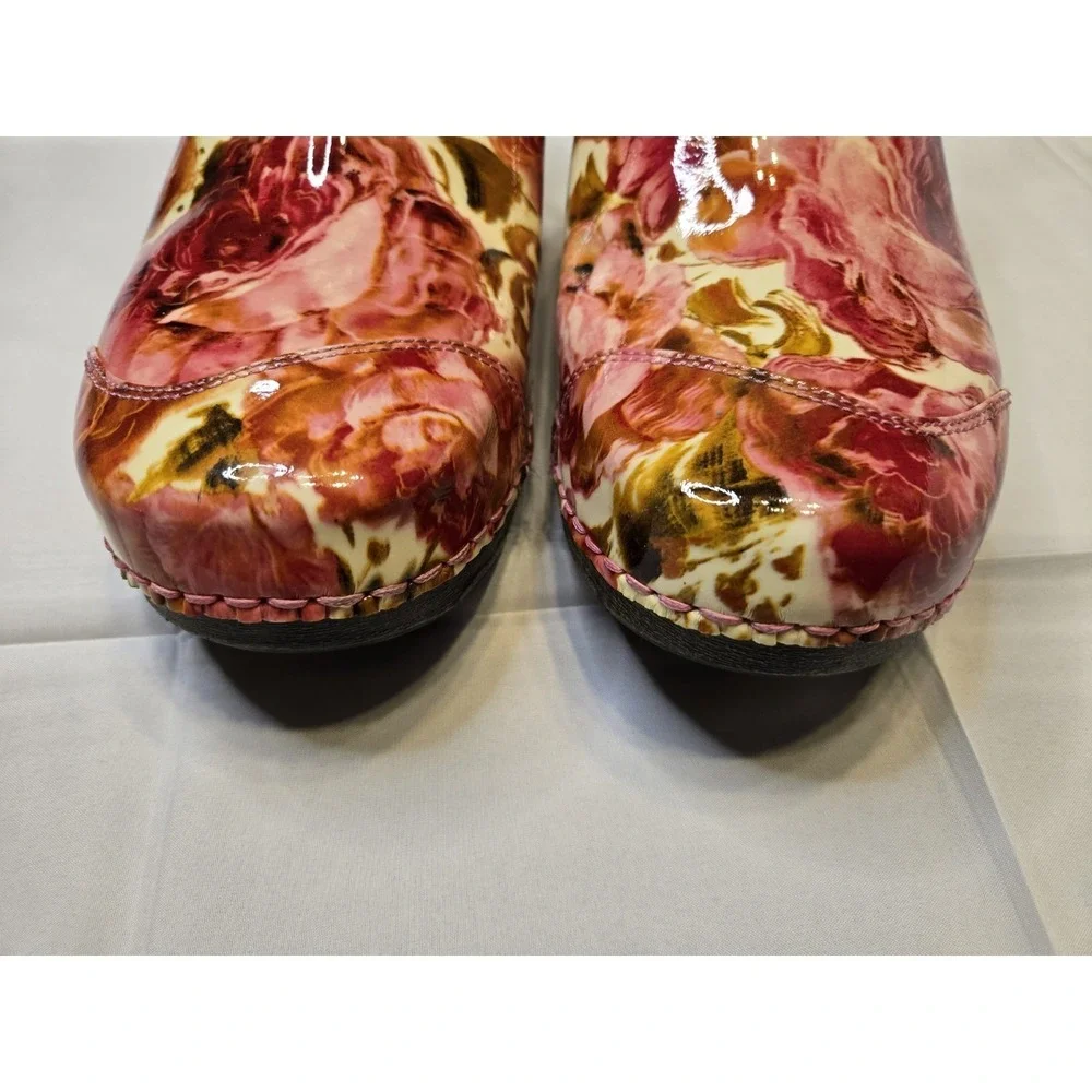 Rocky4 EurSole Slingback Patent Leather Clog Shoe Renaissance Rose Size 39/8-8.5 - Picture 4 of 9
